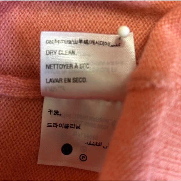 Macys Charter Club 100% Cashmere V-Neck Sweater Peach Large Soft Luxury - Picture 5 of 7